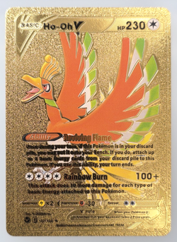 Pokemon Ho-oh V 230hp Gold Foil Fan Art Collector Card TCG - Image 1