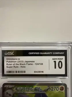 Pokemon TCG Glimmora Ex 124/108 Japanese Ruler Of The Black Flame CGC GM 10 - Image 2