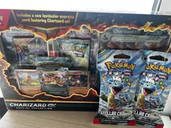 pokemon Charizard EX Special Collection + (2) Stellar Crown Booster packs - Image 1