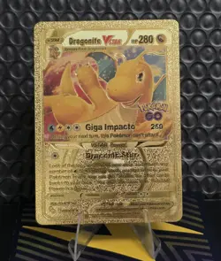 Pokemon Dragonite VSTAR 280hp Gold Foil Fan Art Collector Card TCG Pokemon Go - Image 1