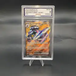 2023 POKEMON OBF EN-OBSIDIAN FLAMES #216 REVAVROOM EX ULTRA RARE AGS 8 NEAR MINT - Image 1