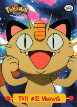 #TV11 Meowth LP - Topps Pokemon Series 1 - - Image 1