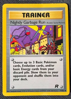 NIGHTLY GARBAGE RUN 77/82 UNCOMMON TEAM ROCKET POKEMON LP - Image 1