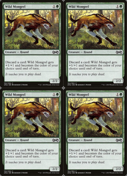 4x MTG 2018 WILD MONGREL - HOUND CREATURE - MAGIC CARD x4 copies - Image 1
