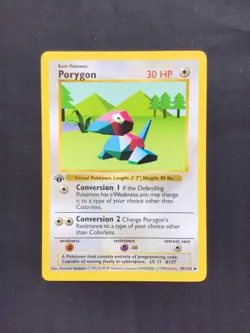 Pokemon Cards: Base Set 1st Edition Uncommon: Porygon 39/102 - Image 1