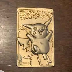 1999 Nintendo Pokemon Pikachu Gold Burger King Card - Image 1