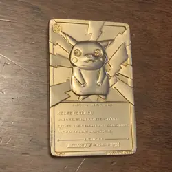 1999 Nintendo Pokemon Pikachu Gold Burger King Card - Image 4