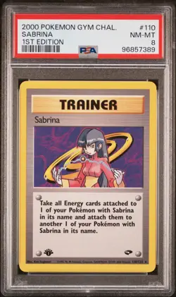 2000 POKEMON GYM CHALLENGE 110 SABRINA PSA 8 NM MINT 1ST EDITION - Image 1