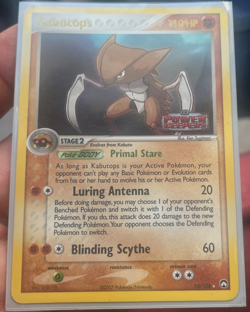 Pokemon TCG Card 2007 Power Keepers stamp - Kabutops 10/108 Reverse Holo - Image 1