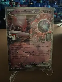 NM Team Rocket's Mewtwo EX 081/182 - Prize Pack Series 8 with Play! Pokemon Stam - Image 2