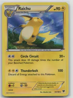 Pokemon TCG Raichu 43/146 XY Holo Rare - Image 1
