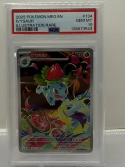 Pokemon TCG Ivysaur 134/132 Me01: Mega Evolution Illustration Rare Holo PSA 10 - Image 1