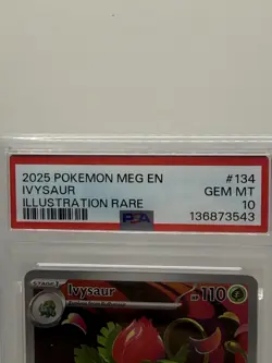 Pokemon TCG Ivysaur 134/132 Me01: Mega Evolution Illustration Rare Holo PSA 10 - Image 2