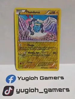 POKEMON THUNDURUS 50/113 LEGENDARY TREASURES REVERSE HOLO LIGHT PLAYED - Image 1