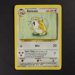 Raticate 40/102 Pokemon TCG Base Set Common/ Uncommon P-LP - Image 1
