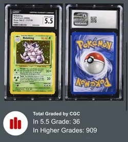 Pokemon Base Set 2 #11/130 Nidoking 2000 Holo Rare Grass CGC 5.5 EXCELLENT+ - Image 1