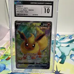 Flareon V Ultra Rare CGC 10 GEM Pokemon (2021) Evolving Skies #169/203 - Image 1
