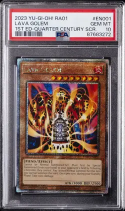 2023 YU-GI-OH! RA01-25TH ANNIVERSARY RARITY COLLECTION #EN001 LAVA GOLEM PSA 10 - Image 1