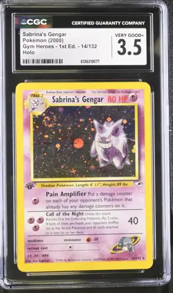 CGC 3.5 Sabrina's Gengar 2000 Gym Heroes 1st Edition 14/132 Holo Pokemon Card - Image 1