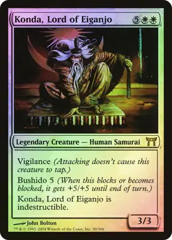 MTG FOIL Konda, Lord of Eiganjo - Champions of Kamigawa #030 - Image 1