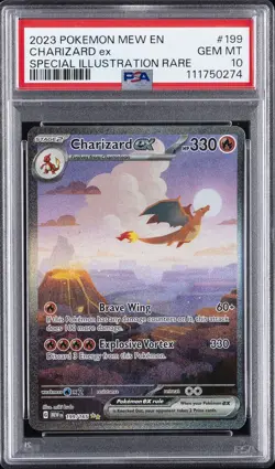2023 POKEMON MEW EN-151 SPECIAL ILLUSTRATION RARE #199 CHARIZARD EX PSA 10 - Image 1