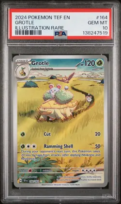 2024 Pokemon Tef En-Temporal Forces Illustration Rare Grotle #164 PSA 10 - Image 1