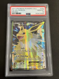 Pokemon Jolteon EX Mega Powers Coll. Full Alt Art Promo #28a PSA 10 Gem Mint - Image 1