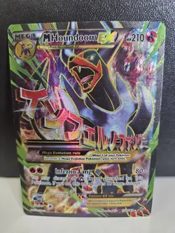 MP M Houndoom EX Full Art 154/162 Breakthrough Ultra Rare Holo Pokemon Card - Image 1