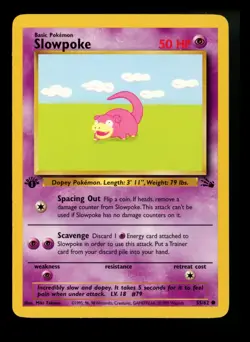1st Edition Slowpoke 55/62 Fossil 1999 WOTC Pokemon Card TCG - Image 1