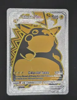 Pokemon Pikachu VMAX 310hp Silver Foil Fan Art Collector Card TCG - Image 1