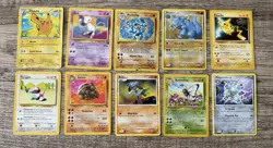 Vintage Pokemon Card Lot – DAMAGED / HP – Pikachu, Mew, Machamp, Promos - Image 1