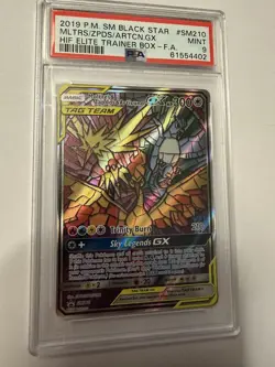 2019 POKEMON SM210 BLACK STAR PROMO FULL ART/MOLTRES ZAPDOS & ARTICUNO GX PSA 9 - Image 1
