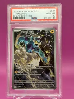 2025 Pokemon SVP Black Bolt ETB Promo Thundurus #209 PSA 10 GEM MINT - Image 2