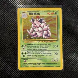 Pokemon Nidoking 11/102 Base Set Holo Rare 1999-2000 Wizards Copyright 90 HP - Image 1