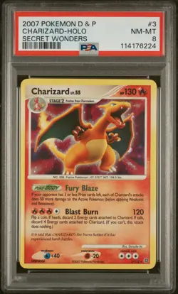 Pokemon 2007 Diamond & Pearl Secret Wonders Charizard Holo PSA 8 - Image 1