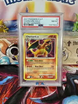 Pokemon 2007 Diamond & Pearl Secret Wonders Charizard Holo PSA 8 - Image 3