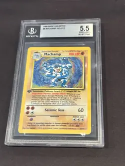 1999 Pokemon Machamp-Holo 1st Edition Base Unlimited #8/102 EX+ BGS 5.5🔥🔥 - Image 2
