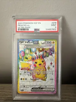 2024 Pokemon Pikachu Ex Ultra Rare #219 PSA MINT 9 - Image 1