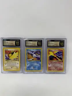 Pokemon Moltres, Zapdos, Articuno Aoki Error WOTC Promos CGC 10 PRISTINE Seq Set - Image 1