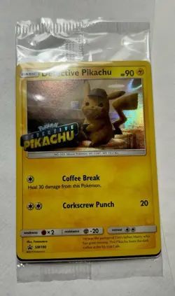 Pokemon TCG Detective Pikachu SM190 Stamped Holo Movie DVD Promo Sealed 2019 New - Image 1