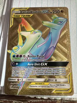 Latias VMAX 🔥Fan Art 🔥Gold Foil Pokemon Card NM - Image 1