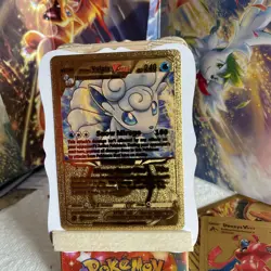 Alolan Vulpix VSTAR 034/195 Pokemon Card NM GOLD FOIL FAN ART! - Image 3