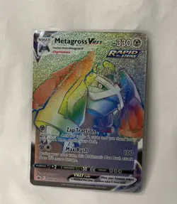 Metagross VMAX 208/198 Secret Rare Rainbow Holo Chilling Reign Pokemon Card NM - Image 1