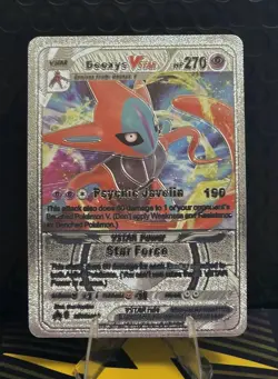 Pokemon Deoxys VSTAR 270hp Silver Foil Fan Art Collector Card TCG - Image 1