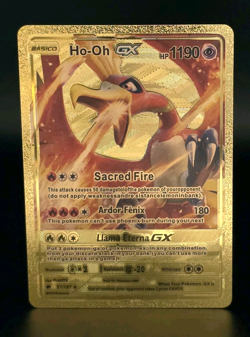 Pokemon Ho-ho GX 1190hp Gold Foil Fan Art Collector Card TCG - Image 1
