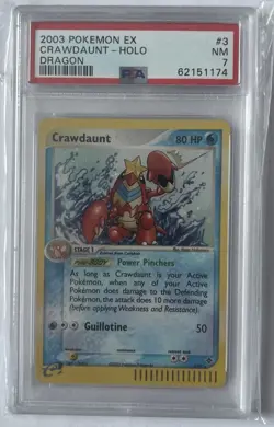 PSA 7 NM-MINT Crawdaunt 3/97 HOLO Ex Dragon Pokemon Card - Image 1