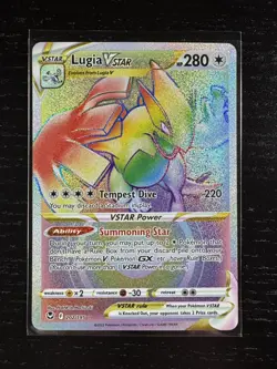 Pokemon TCG Lugia VSTAR Silver Tempest 202/195 Rainbow NM - Image 1