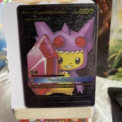Pikachu Mega Sableye Cosplay Black Foil Fan Art Pokemon Card Hp480 NM - Image 1