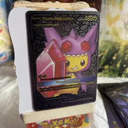 Pikachu Mega Sableye Cosplay Black Foil Fan Art Pokemon Card Hp480 NM - Image 2