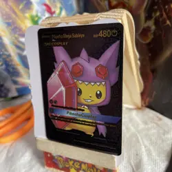 Pikachu Mega Sableye Cosplay Black Foil Fan Art Pokemon Card Hp480 NM - Image 3